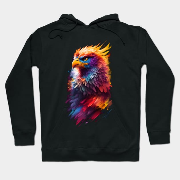 Mythical legendary Phoenix fire bird lots of color lots of red and details gift for fantasy animal lovers Hoodie by Terror-Fi